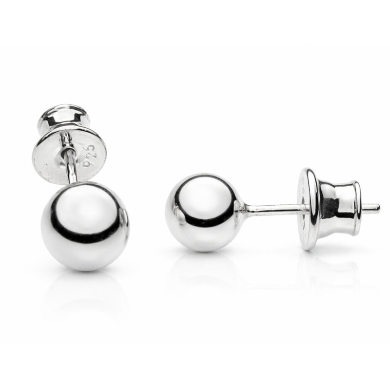 Srebrne kolczyki damskie kulki sztyfty 6 mm – Srebro 925