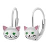 SREBRNE KOLCZYKI DLA DZIEWCZYNKI WISZĄCE KOTY KOTKI 925