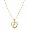Naszyjnik pozłacany srebro 925 Singapur – podwójne serce z cyrkoniami