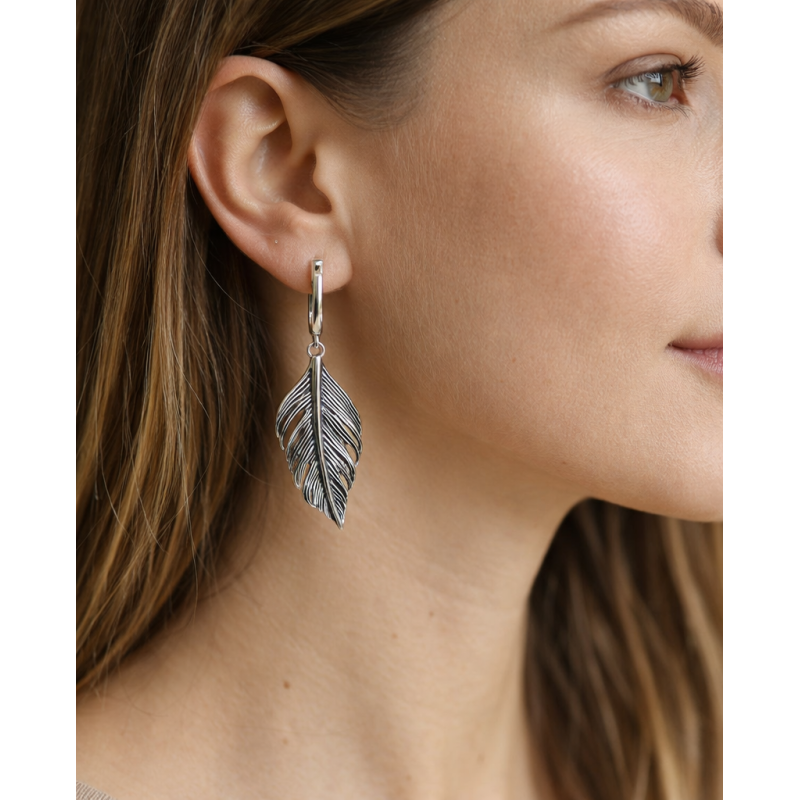 SREBRNY DAMSKI KOLCZYKI OKSYDOWANE SKRZYDŁA SREBRO PRÓBY 925