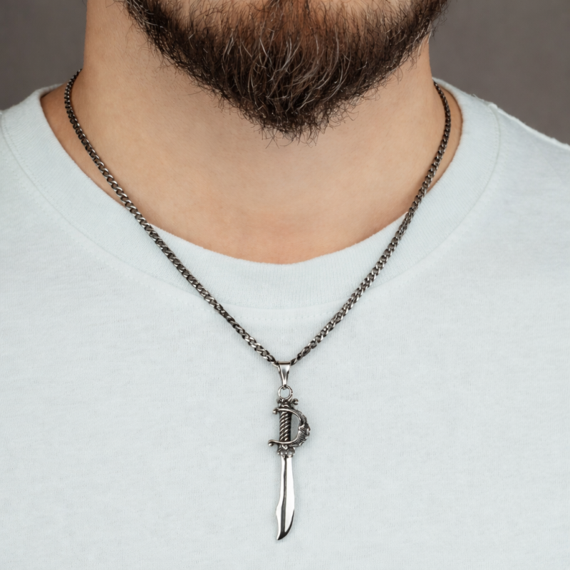 Zawieszka Szabla Srebro Oksydowane 925 – Symbol Siły i Wolności