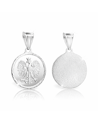 Srebrny medalik Orzeł Biały 925 – diamentowana zawieszka z orłem