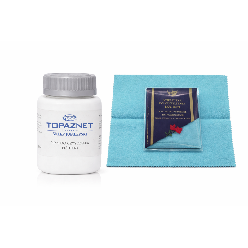 Płyn do czyszczenia biżuterii srebrnej i złotej + duża ściereczka