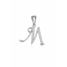 Zawieszka literka M z cyrkoniami | srebro 925 | prezent
