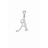 Zawieszka literka A z cyrkoniami | srebro rodowane 925
