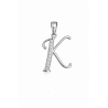 Zawieszka literka K z cyrkoniami | srebro rodowane 925 | prezent