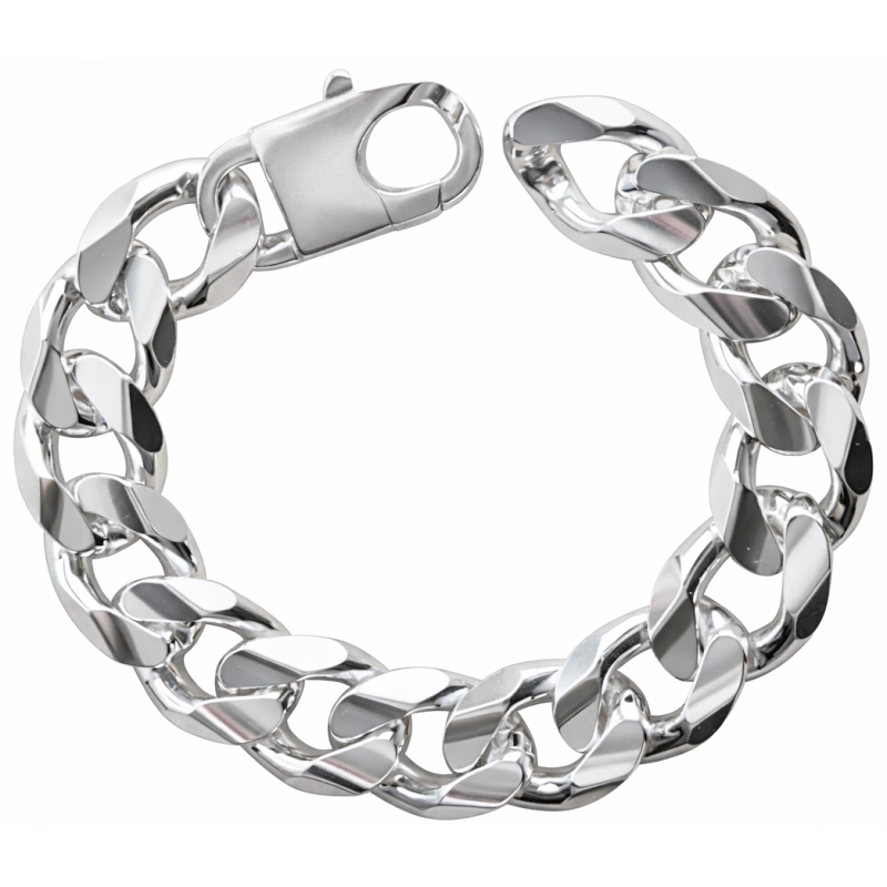 Srebrna bransoletka męska pancerka 18,9 mm srebro diamentowana 925