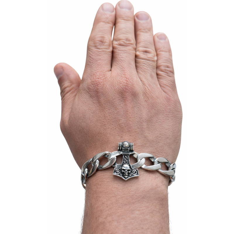 Oksydowana bransoleta męska ze srebra diamentowana 925 22 cm srebro