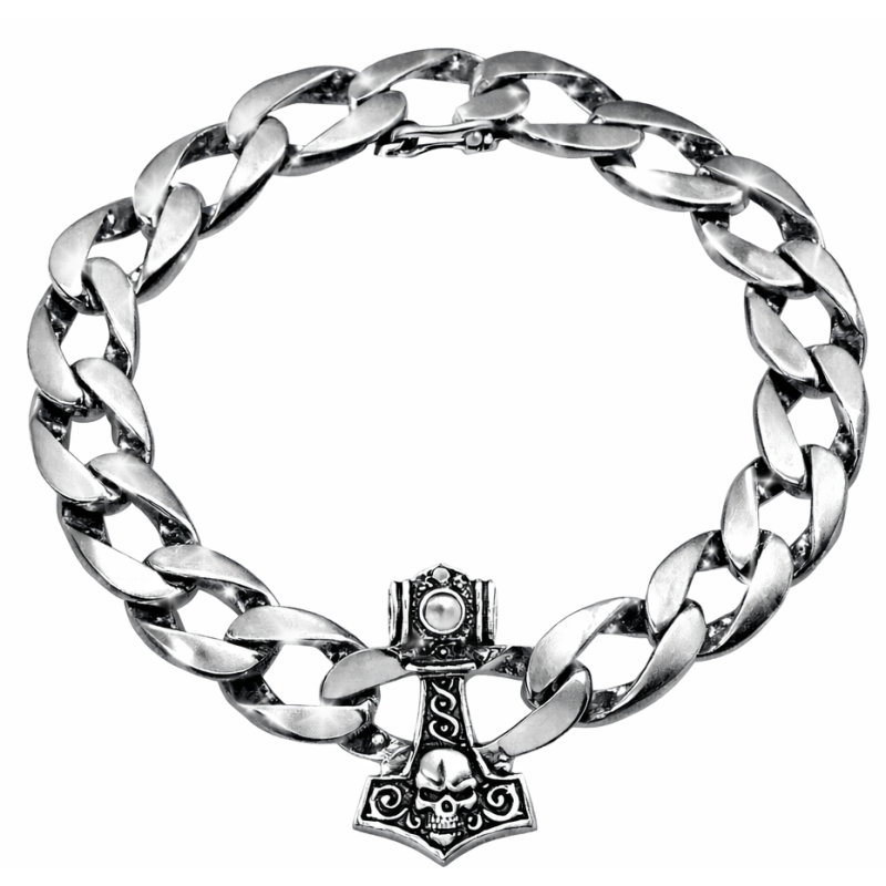 Oksydowana bransoleta męska ze srebra diamentowana 925 22 cm srebro