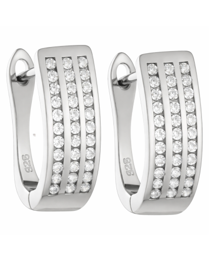 Kolczyki przecinki srebro 925 z cyrkonią – lekki nowoczesny detal