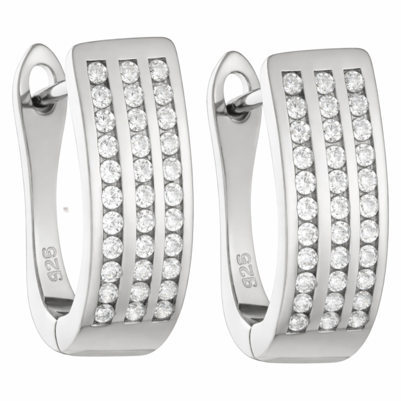 Kolczyki przecinki srebro 925 z cyrkonią – lekki nowoczesny detal