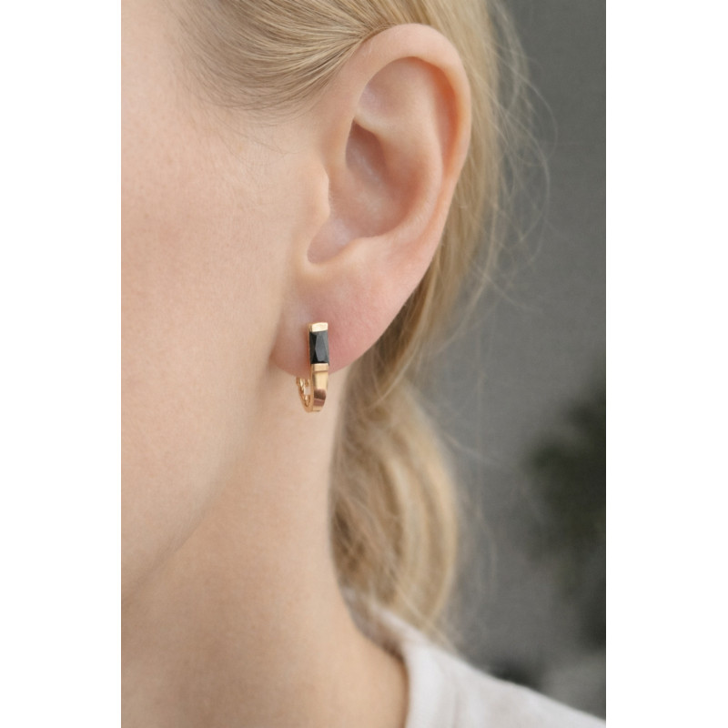 Pozłacane kolczyki przecinki 925 z cyrkonią – subtelny blask