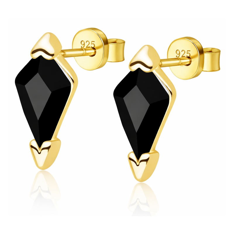 Pozłacane kolczyki srebrne 925 z cyrkonią na sztyft – lekki blask