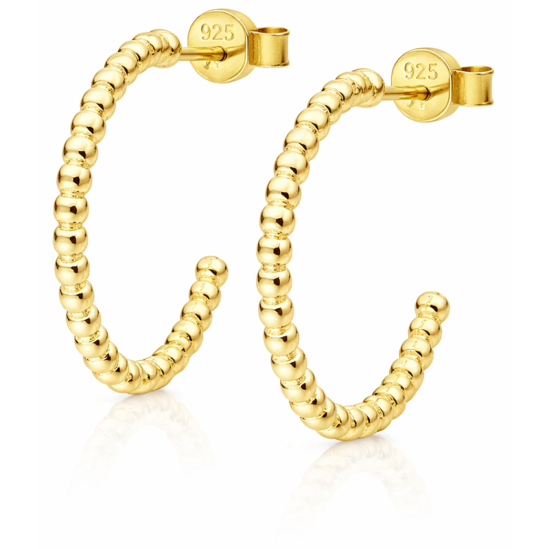 Pozłacane kolczyki koła 925 na sztyft – lekka klasyka ze srebra