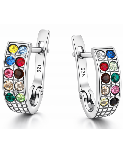 Oksydowane kolczyki przecinki 925 z cyrkonią – nowoczesny akcent