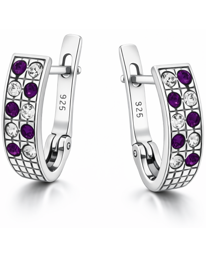 Oksydowane kolczyki przecinki 925 z cyrkonią – nowoczesny akcent