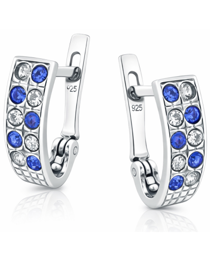 Oksydowane kolczyki przecinki 925 z cyrkonią – nowoczesny akcent