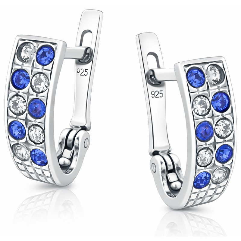 Oksydowane kolczyki przecinki 925 z cyrkonią – nowoczesny akcent