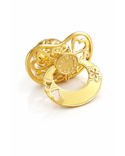 Srebrny smoczek na Chrzest ze srebra 925 pozłacany