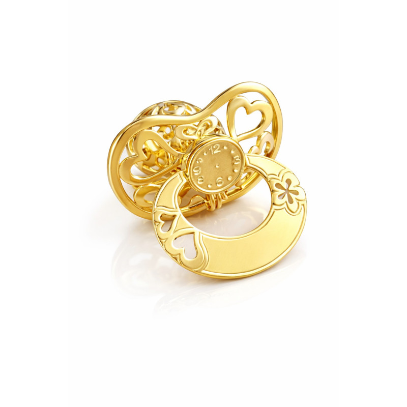 Srebrny smoczek na Chrzest ze srebra 925 pozłacany