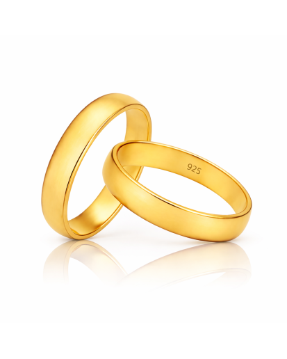 Pozłacana obrączka z grawerem 925 – srebro na wyjątkowy prezent