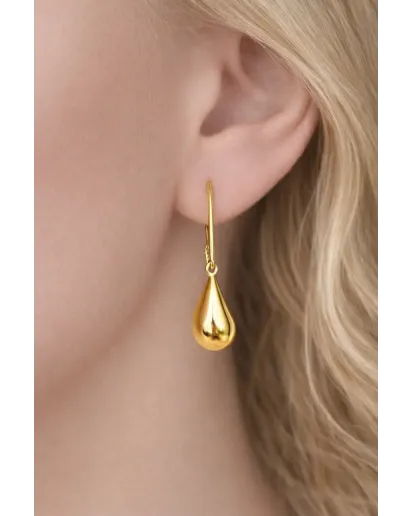 Kolczyki srebrne pozłacane 925 łezki damskie | Bigiel francuski