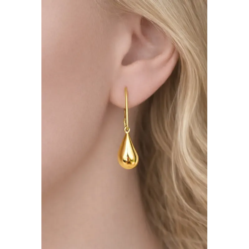 Kolczyki srebrne pozłacane 925 łezki damskie | Bigiel francuski