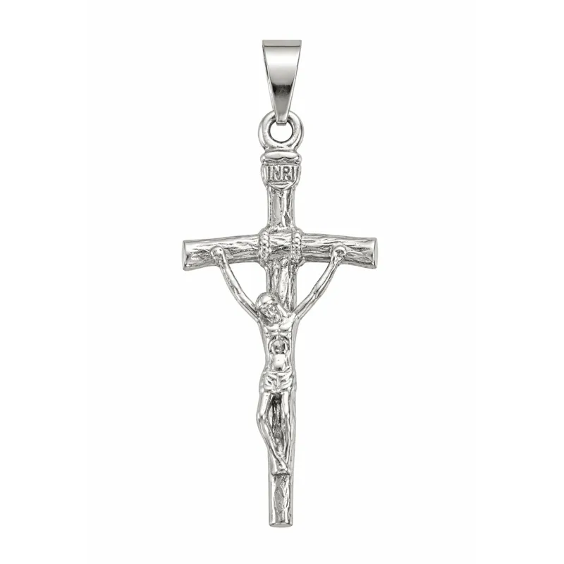 Srebrny krzyżyk męski 925 z Panem Jezusem – klasyczny, papieski.