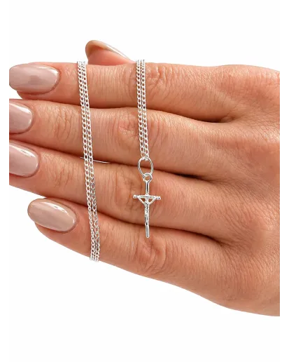 Zestaw komunijny srebro 925 – krzyżyk + łańcuszek | grawer