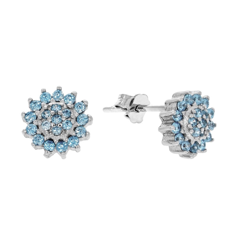 SREBRNE KOLCZYKI DZIECIĘCE KWIATKI KWIATUSZKI SZTYFT PRÓBA 925