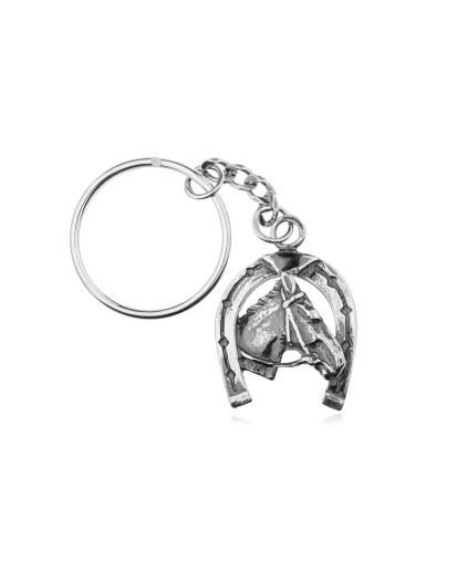 Srebrny brelok podkowa 925 oksydowany – symbol szczęścia