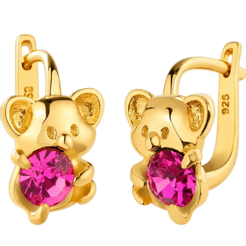 KOLCZYKI DLA DZIEWCZYNKI WISZĄCE POZŁACANE MSIE SREBRO 925
