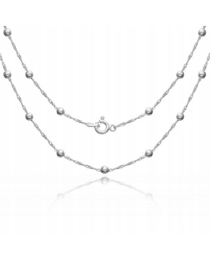 Srebrny łańcuszek Singapur z kulkami 925 – 45–60 cm damski