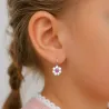 Kolczyki kwiatki srebro 925 rodowane z cyrkonią – elegancki prezent