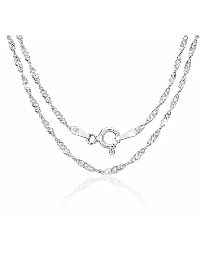 Srebrny łańcuszek Singapur 1,4 mm damski | 40–65 cm | 925