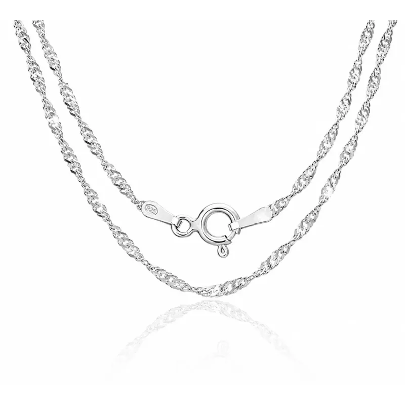 Srebrny łańcuszek Singapur 1,4 mm damski | 40–65 cm | 925