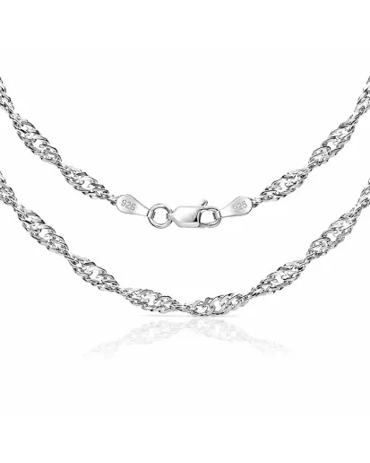 Damski łańcuszek srebrny Singapur 3,2 mm – 45–65 cm | 925