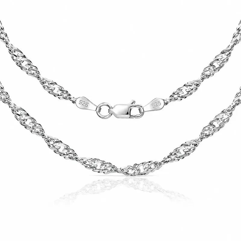 Damski łańcuszek srebrny Singapur 3,2 mm – 45–65 cm | 925
