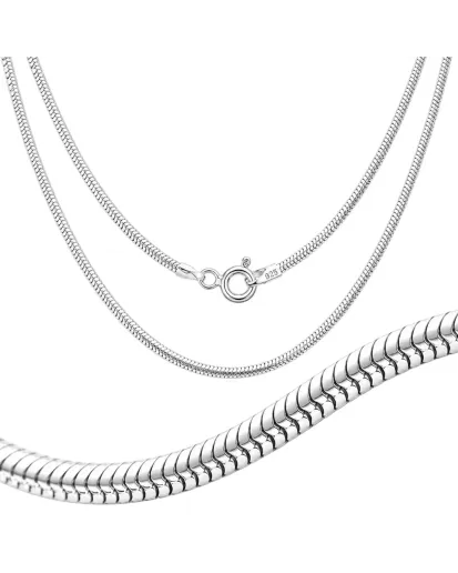 Srebrny łańcuszek Żmijka 1,6 mm 925 – damski 45–80 cm