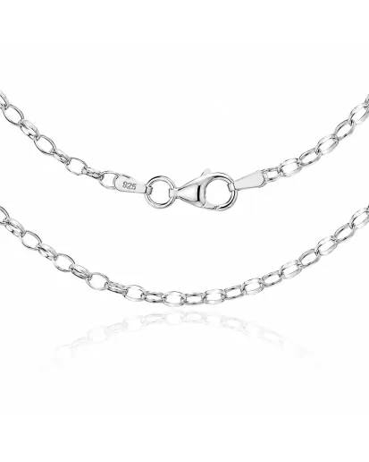 Srebrny łańcuszek Rolo 925 okrągłe ogniwa – 45–100 cm