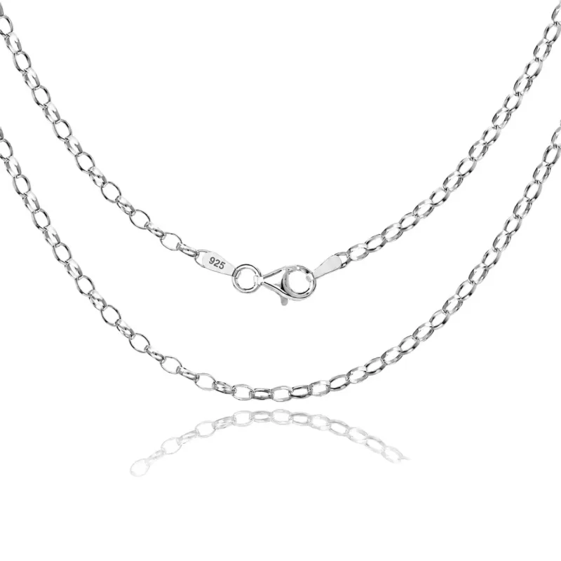 Srebrny łańcuszek Rolo 925 okrągłe ogniwa – 45–100 cm
