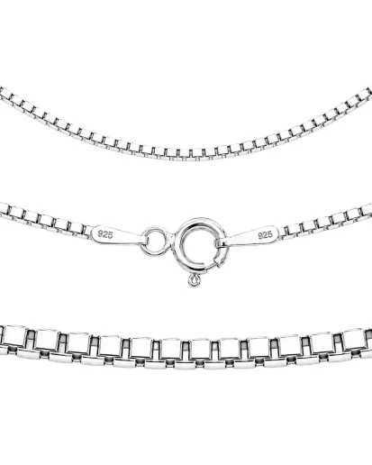 Srebrny łańcuszek Kostka 1,0 mm damski | 38–65 cm | 925