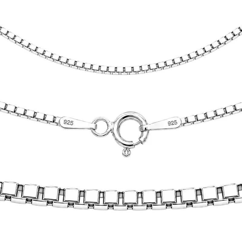 Srebrny łańcuszek Kostka 1,0 mm damski | 38–65 cm | 925