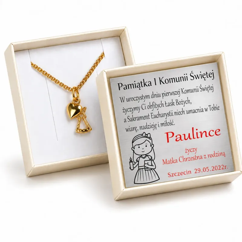 Pudełko Komunijne na Biżuterię IHS Złoty Kielich | KALA SILVER