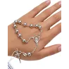 Srebrny różaniec dziesiątka 925 z Maryją i krzyżem | KALA SILVER