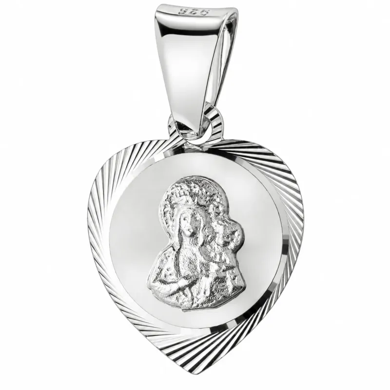 Medalik Diamentowany Madonna – Matka Boska Częstochowska 925