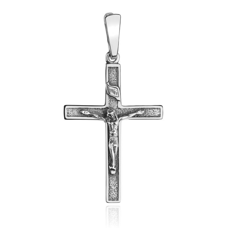 Srebrny krzyżyk 925 dla mężczyzny – Jezus, oksydowany