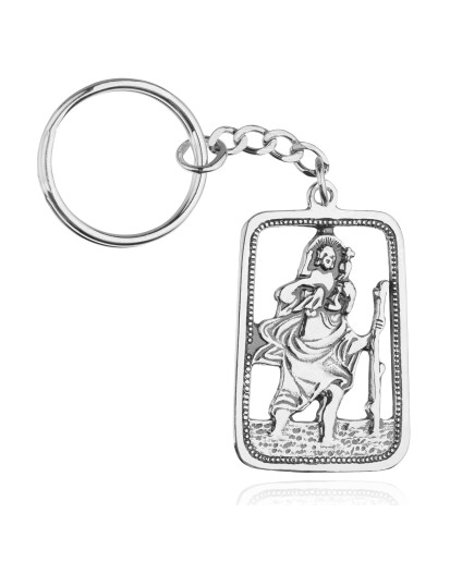 SREBRNY BRELOK DO KLUCZY OKSYDDOWANY ŚW KRZYSZTOF SREBRO 925