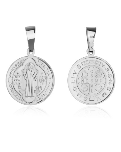 SREBRNY MEDALIK DO ŁAŃCUSZKA ŚW. BENEDYKT SREBRO 925 DUŻY