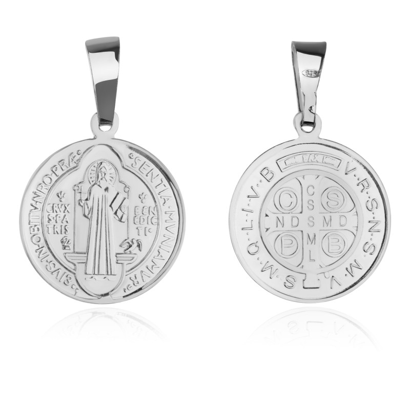SREBRNY MEDALIK DO ŁAŃCUSZKA ŚW. BENEDYKT SREBRO 925 DUŻY